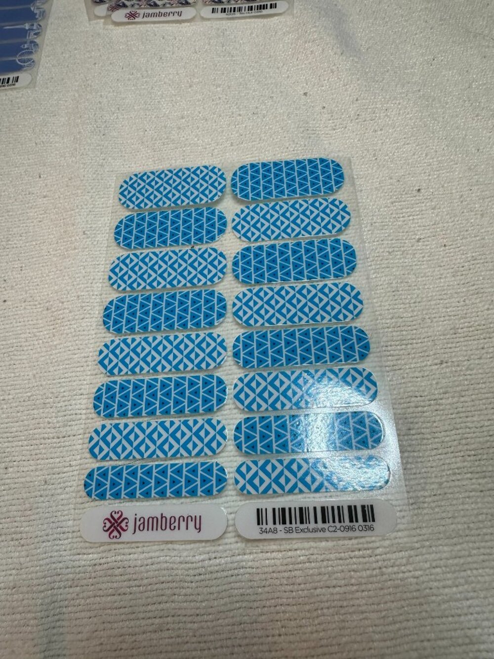 💅Hard to Find Jamberry Nail Wrap, Blue Geometric Designs, Art Deco💅